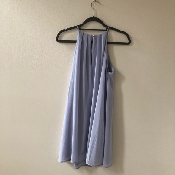 High Neck Spaghetti Strap Light Blue Dress (M) - Picture 2 of 4